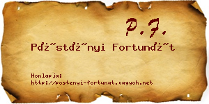 Pöstényi Fortunát névjegykártya